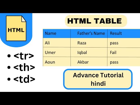 Table tag in html in hindi | html table tag | table tag tutorial | html table tag for beginners