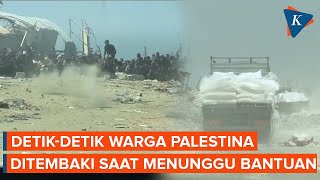 Detik-detik Peluru Israel Nyaris Mengenai Warga Palestina di Dekat Truk PBB