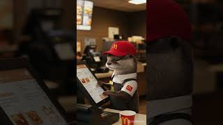 McDonald's otter attendant #ai #aivideo #aianimals #aifood #mcdonalds #animation