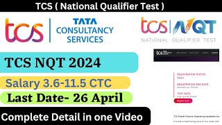 TCS NQT 2024 | TCS NQT Off Campus Drive | TCS NQT Hiring 2024 | TCS fresher hiring nqt 2024