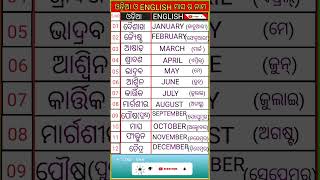 odia month  and english month name 🤔 / ଓଡ଼ିଆ ମାସ ଓ ଇଂରାଜୀ ମାସ ର ନାମ / odia gk / 2in1 /#youtubeshorts