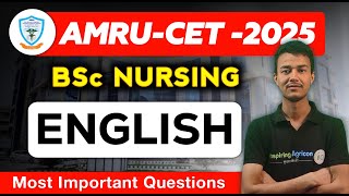 AMRU CET BSc Nursing Exam 2025 / English by Amit Sir / पेपर में पूछे जाने वाले Important Questions
