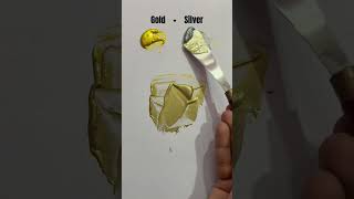 Gold vs silver …#colors #colormixingmagic #asmrart #satisfying #paints #viralshorts #experiment