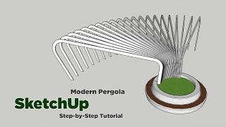 Sketchup tutorial | Modeling a Modern Pergola in Sketchup | Step by Step For beginnersIn
