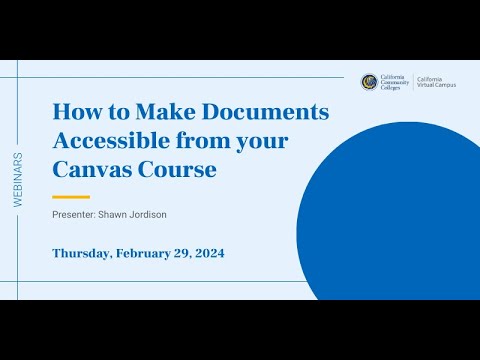 How to Make Documents Accessible from your Canvas Course