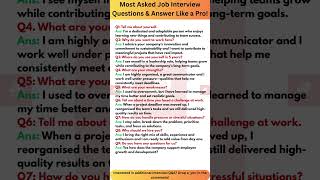 🔥Most Asked Job Interview Questions & Answer Like a Pro🔥