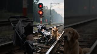 Guardian Angel Dog Saves Baby from Train Accident! 🐶👶 #dog  #pets #shorts  #babyshorts