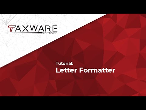 Tutorial - Letter Formatter