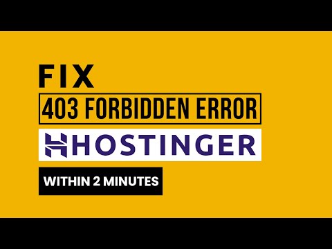 How To Solve 403 Forbidden Error In Hostinger 2025 | Fix 403 Forbidden Error Hostinger
