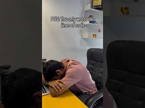 When two lines of code feel like a full day's work 🥱 #naptime #programmer #code #viral #funnyvideos