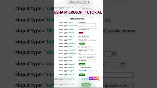 html form input tags list ll #html #videos #shorts
