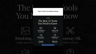 Top AI Tools You Need to Know #ai #topaitools #aivideo