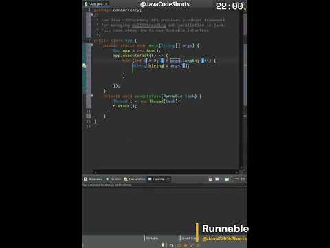 0051 Java Concurrency: Runnable #java #programming #multitasking  #coding #shorts