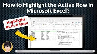How to Highlight the Active Row in Microsoft Excel | Automatically Highlight Active Row in Excel