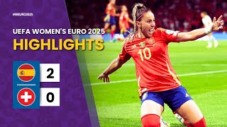 Spain vs Switzerland | 2-0 | Highlights | UEFA Women's EURO 2025 | Quarter-Finals| spain switzerland
