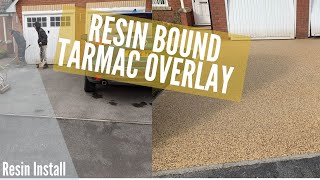 Resin driveway tarmac overlay, with new buff block edges - by Resin Install