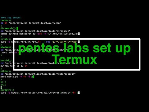 Setup Pentes labs and  automation task in Termux | 2019