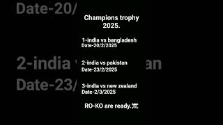 champion's trophy 2025 schedule. .........