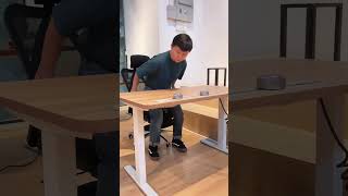 Standing Desk with Embedded Power Track Showcasing