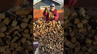 Massive firewood stack for the winter#firewood #winterprep #woodstack #outdoors