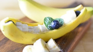 【HowTo】かわいいバナナボートの作り方🍌【料理レシピはPartyKitchen🎉】