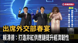 出席外交部春宴  賴清德：打造非紅供應鏈提升經濟韌性－民視台語新聞
