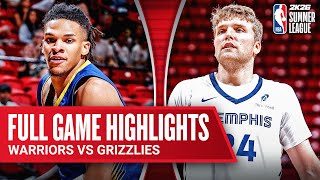 WARRIORS vs GRIZZLIES | NBA SUMMER LEAGUE | FULL GAME HIGHLIGHTS | July 15, 2025