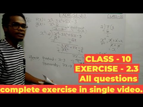 Ex - 2.3, All questions | class 10th maths (POLYNOMIALS) CBSE / NCERT