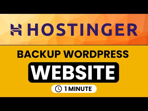 How To Backup Hostinger Website | How To Backup WordPress Website in Hostinger