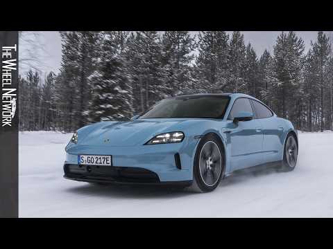 2025 Porsche Taycan 4 | Frozen Blue | Ice Driving, Interior, Exterior [4K]