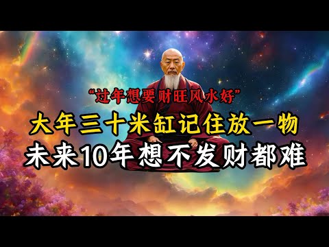 过年想要风水财旺好，大年三十记得米缸放一样东西，未来10年想不发财都难