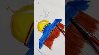 "Step by Step Masjid Al Aqsa Painting 🕌 | Trending Islamic Shorts"#aqsa mosque art#