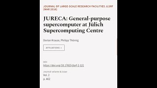 JURECA: General-purpose supercomputer at Jülich Supercomputing Centre | RTCL.TV