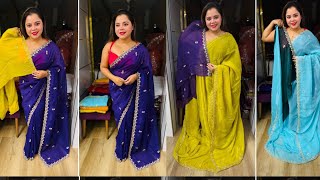 Gulmohar 🌸 Tissue Saree ₹1595! Golden Pearl Embroidery 📞7003784526 #gulmohar #newlaunch #saree