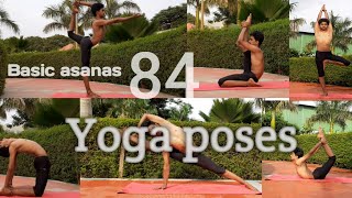 84 yoga poses of hatha yoga| Basic asanas | only 7 minutes | Sanyoga | Yogi Sanjay