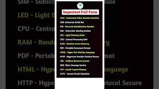 important full forms #fullform #ytshorts #atm #important #avinashsir #competitiveexams