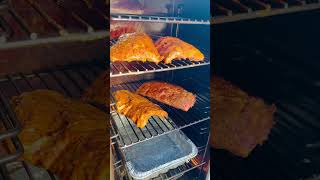 Cooking with a Vertical-Propane Smoker 🔥💨#VerticalSmoker #Smokin #BBQ #BackYardBbq #ribs