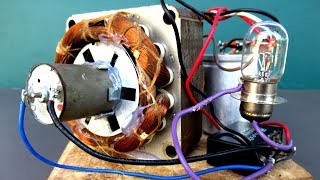 Made electric Free energy Device with Light bulb 220 Volts - Experiment DIY project at School