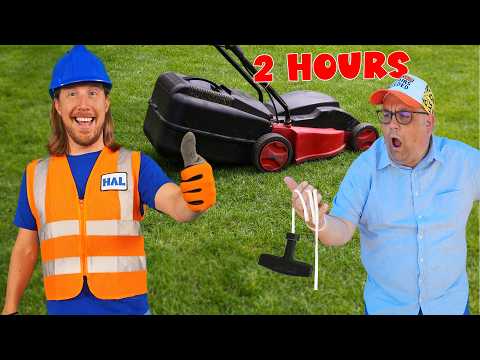 Handyman Hal helps Benji with Mowing the Lawn | Handyman Hal and Friends