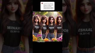 Minahil Zobia Mahnoor Eshaal request done |Apny Naam ki video ky liye comment krein #shuglianimation