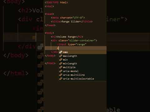 Range Slider in HTML | Increase volume using range #shorts