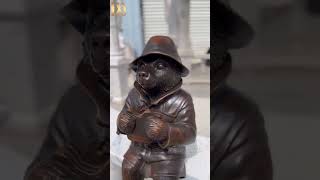 Life Size Bronze Paddington Statue Bear Statue #handmade #statue #paddingtonbear #bronzesculpture