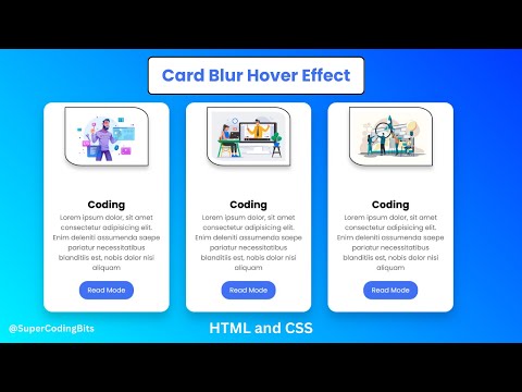 Card Blur Hover Effect Using HTML and CSS | SuperCodingBits