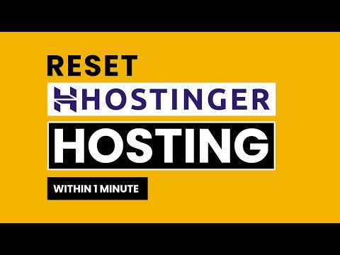 How To Reset Hostinger Hosting 2025 | How To Reset Hostinger Account | Reset Hostinger Account