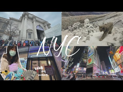 New York丨AMNH🏛️一天絕對不夠！丨🛍️排一小時進紐約任天堂...丨終於不用擔心天黑沒飯吃了😆// 🇭🇰港人遊美國🇺🇸留美冬季旅行 (EP.9)丨Travel vlog