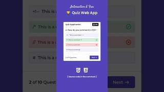 Quiz App with Timer in HTML CSS & JavaScript