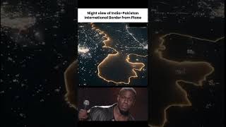 India-Pakistan Border at Night: Aerial View During War