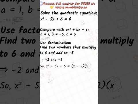 Solve x² - 5x + 6 = 0 in 30 seconds! | Class 10 Maths Short