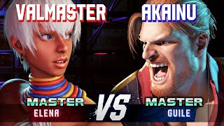 SF6 ▰ VALMASTER (Elena) vs AKAINU (Guile) ▰ High Level Gameplay