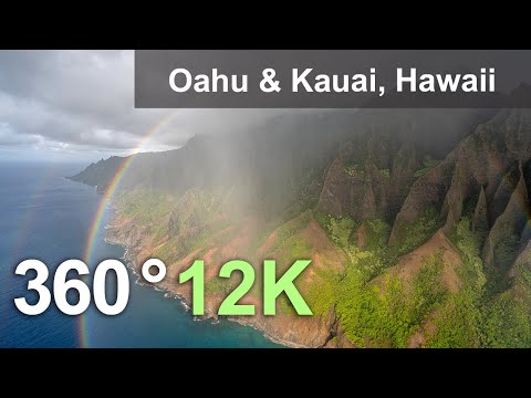 Oahu & Kauai, Hawaii. 360 aerial video in 12K.